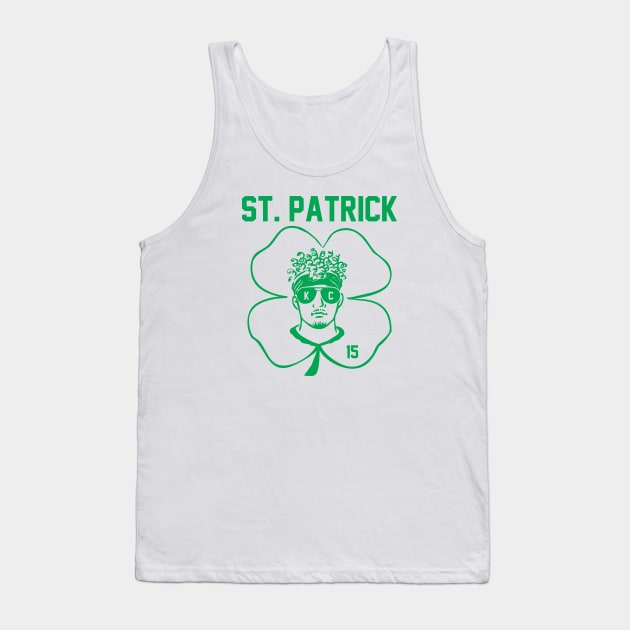 St. Patrick Mahomes (green design) Tank Top by Cringe-Designs